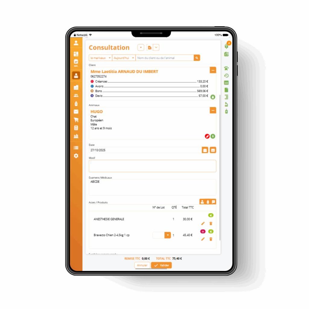 Module Consultation de dr.veto Cloud